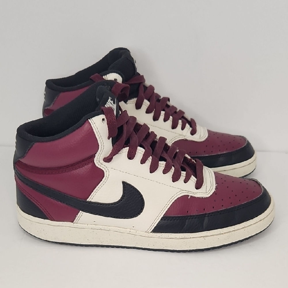Nike Maroon and Black High-Top Sneakers
